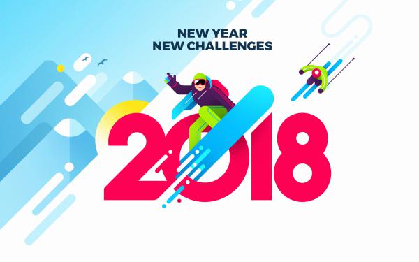Free 2018 new year new challenges wallpaper download