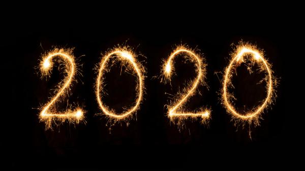 Free 2020 new year sparklers wallpaper download