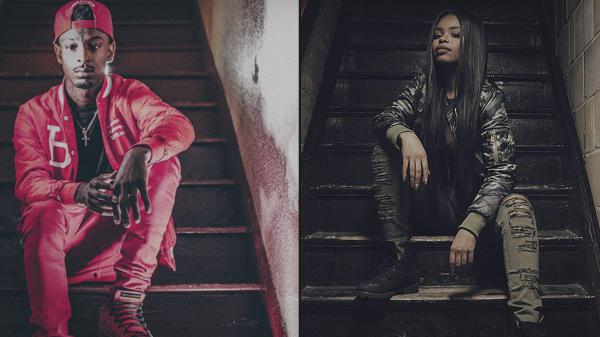 Free 21 savage is sitting on steps wearing red dress hd 21 savage wallpaper download