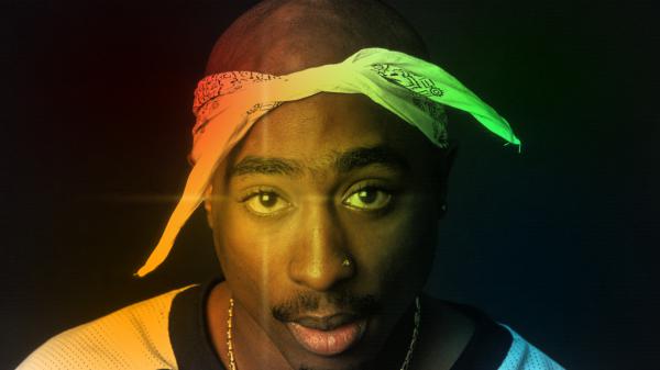 Free 2pac tupac with colorful light on face hd music wallpaper download