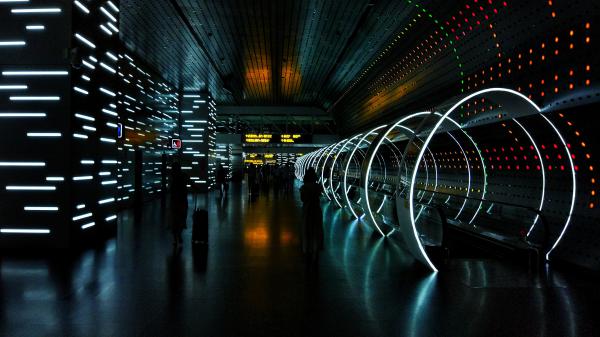 Free 3d black and white tunnel lights 4k hd wallpaper download