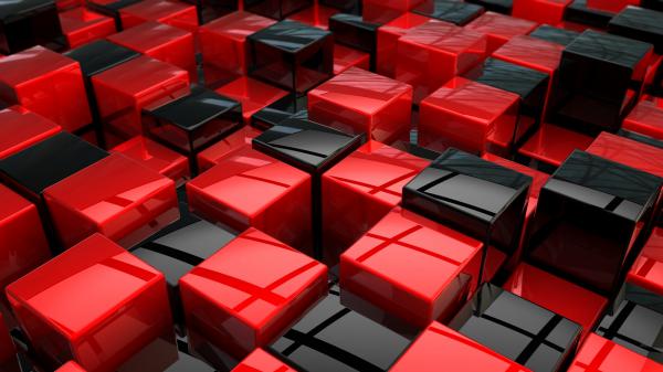 Free abstract 3d cubes red black 4k hd wallpaper download