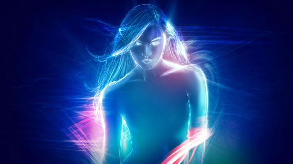 Free abstract neon girl 4k hd wallpaper download