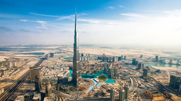 Free aerial view of architecture building city cityscape dubai panorama skyscraper 4k hd travel wallpaper download