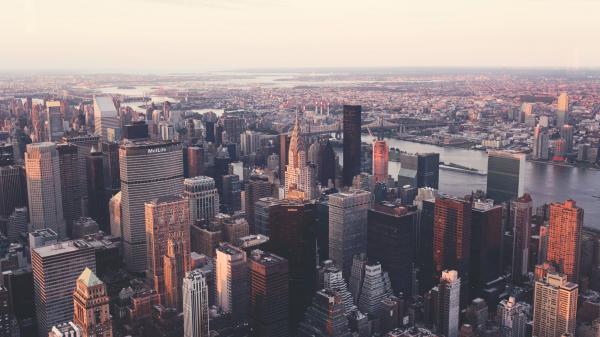 Free aerial view of new york with high rising buildings hd new york wallpaper download