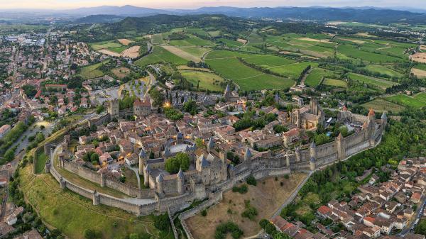 Free aerial view of panorama city in france hd travel wallpaper download