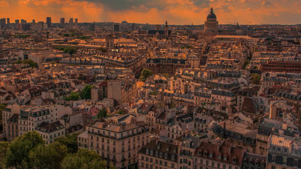 Free aerial view paris city france 4k 5k hd travel wallpaper download