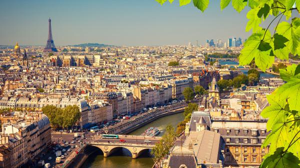 Free aerial view paris france and eiffel tower 4k 5k hd travel wallpaper download