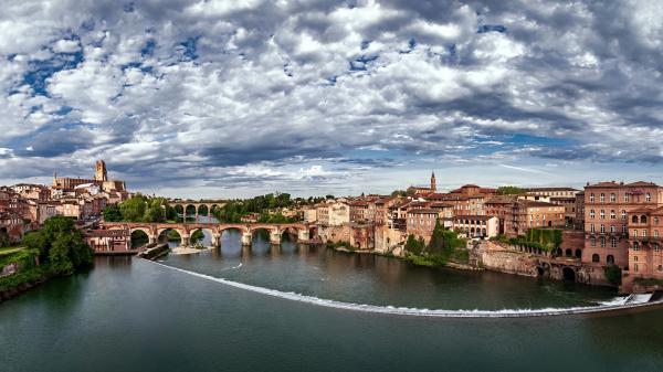 Free albi bridge building cloud france house river under sky 4k hd travel wallpaper download