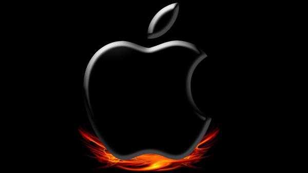 Free apple in black background technology hd macbook wallpaper download