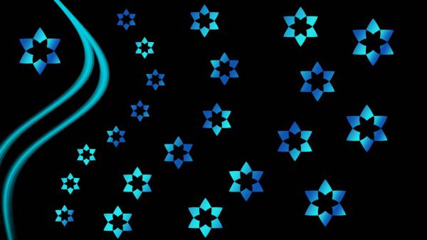 Free aqua blue stars black hd abstract wallpaper download