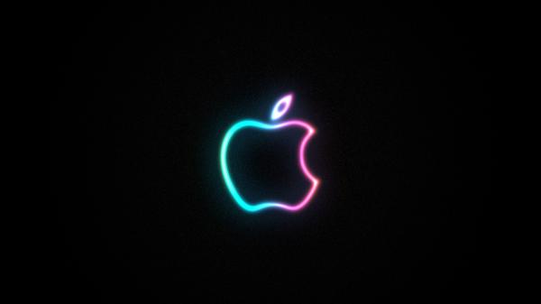 Free aqua pink apple in black background technology hd macbook wallpaper download