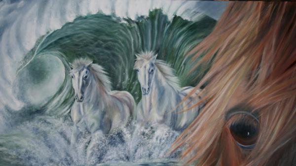 Free art of horses and waves hd horse wallpaper download