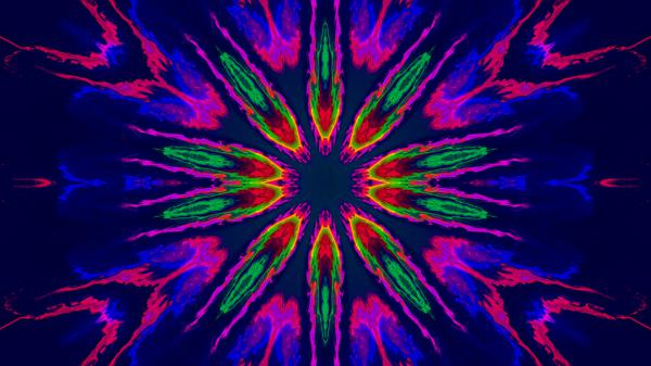 Free artistic colorful blue pink and green colors digital art kaleidoscope hd abstract wallpaper download