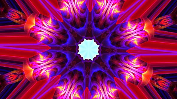 Free artistic colorful pink and red digital art kaleidoscope hd abstract wallpaper download