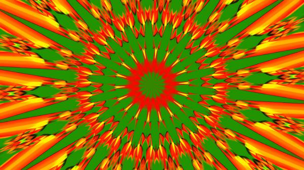 Free artistic green and yellow colors digital art kaleidoscope hd abstract wallpaper download