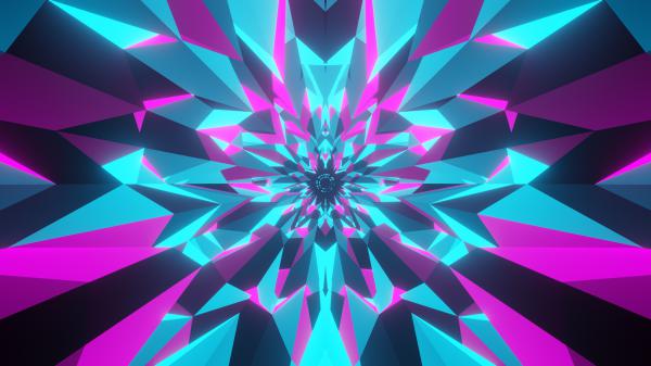 Free artistic pink and blue tunnel kaleidoscope 4k 5k hd abstract wallpaper download