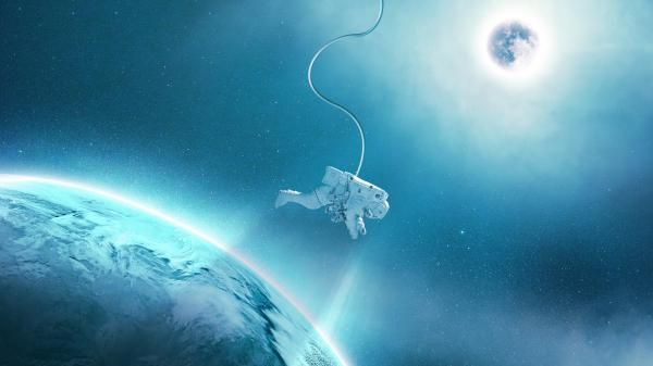 Free astronaut in space 4k wallpaper download