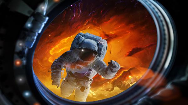 Free astronaut in spacesuit wallpaper download