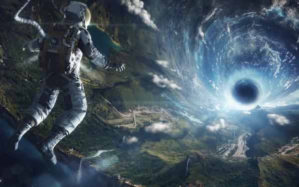 Free astronaut vortex 5k wallpaper download