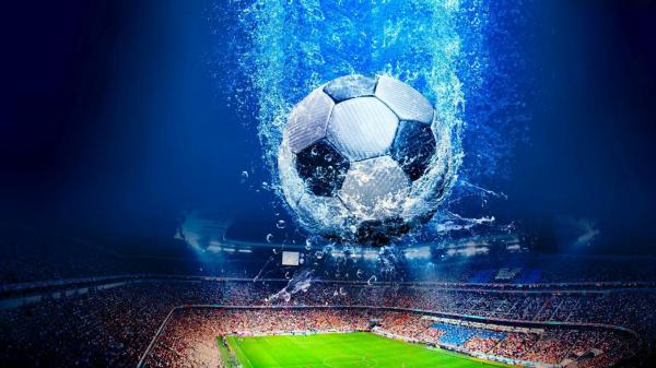 Free ball in water on top of football court hd football wallpaper download