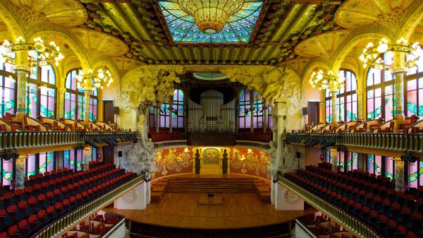 Free barcelona music palace in spain 4k hd travel wallpaper download