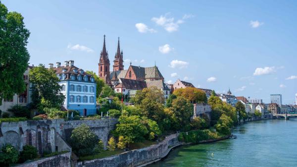 Free basel building along with river switzerland hd travel wallpaper download