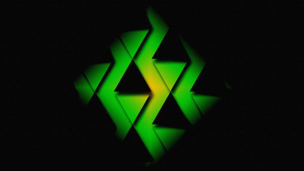 Free black and green triangle hd abstract wallpaper download