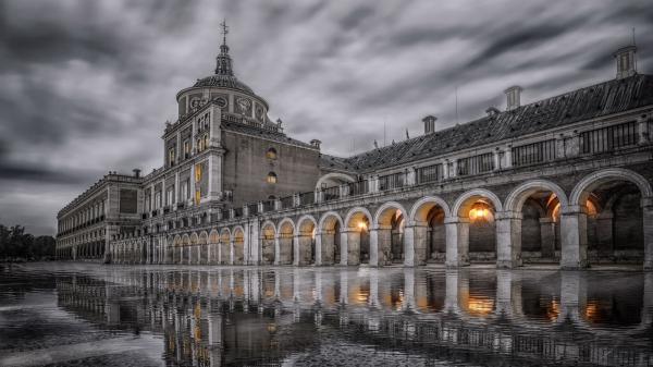 Free black and white photo of madrid palace spain hd abstract wallpaper download