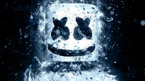 Free black and white photo of marshmello dj with led mask 4k hd marshmello wallpaper download