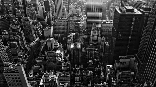 Free black and white picture of cityscape hd new york wallpaper download