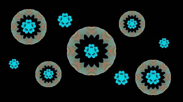 Free black aqua blue light orange green flowers hd abstract wallpaper download