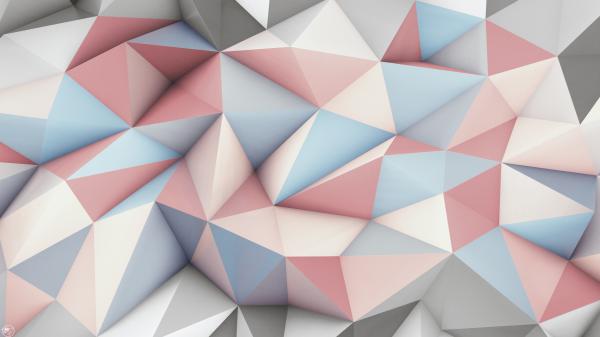 Free blue and light ash triangle geometry hd abstract wallpaper download