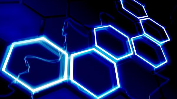 Free blue and white hexagon 4k hd abstract wallpaper download