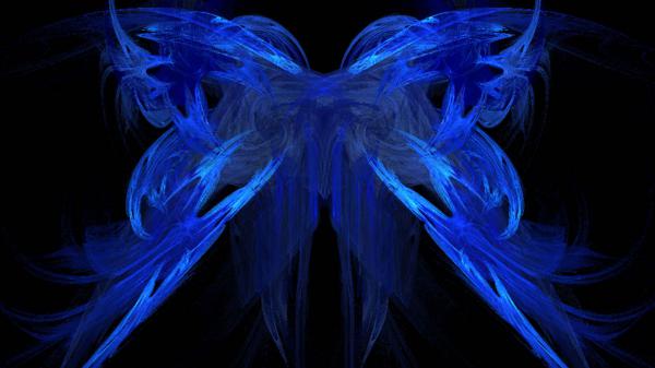 Free blue butterfly fractal hd abstract wallpaper download