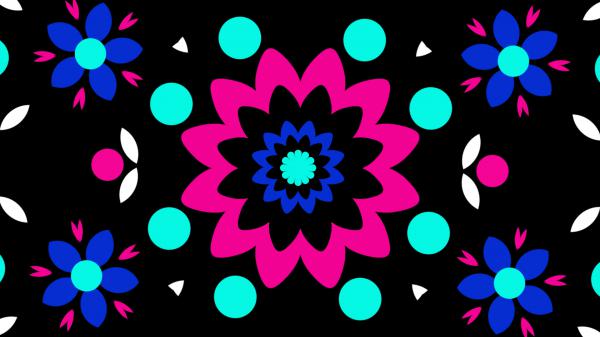 Free blue circle colorful flowers hd abstract wallpaper download