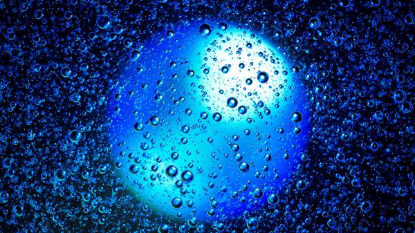 Free blue drops bubbles round 4k hd abstract wallpaper download