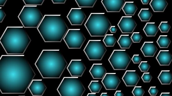 Free blue hexagon hd abstract wallpaper download