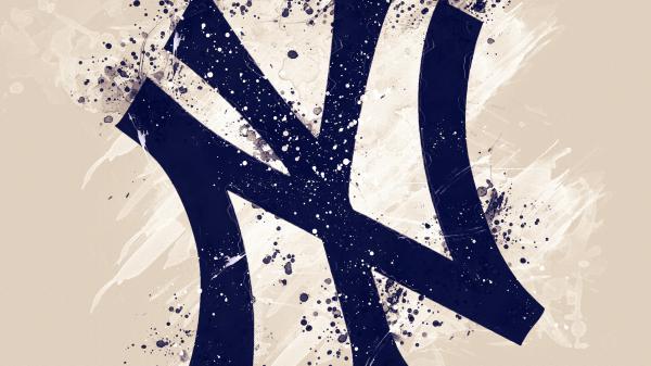 Free blue letters ny new york baseball logo 4k hd yankees wallpaper download