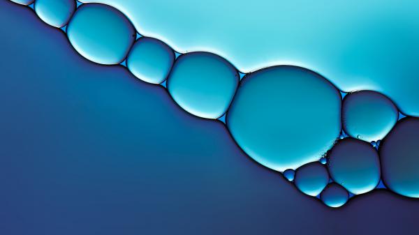 Free blue liquid crystal bubbles wallpaper download