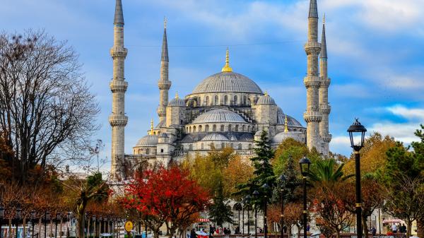 Free blue mosque istanbul sultan ahmed mosque turkey hd travel wallpaper download