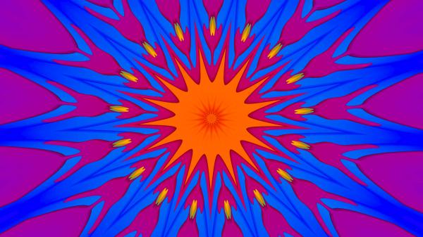 Free blue orange pink artistic digital art kaleidoscope hd abstract wallpaper download