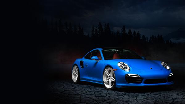 Free blue porsche 991 wallpaper download