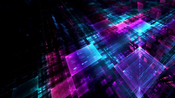 Free blue purple dark pink cube digital art 4k hd abstract wallpaper download