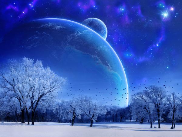 Free blue winter wallpaper download