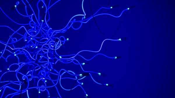 Free blue wires lamp neon 4k hd abstract wallpaper download