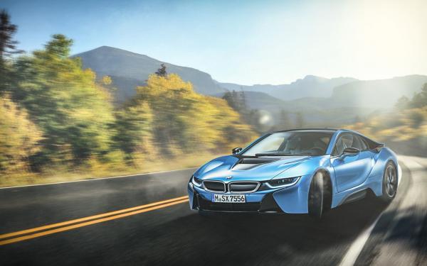 Free bmw i8 blue wallpaper download