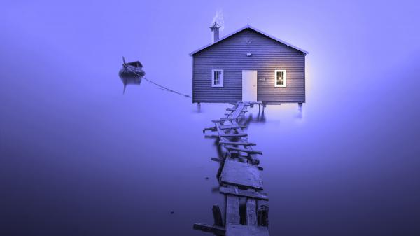 Free boat house 5k wallpaper download