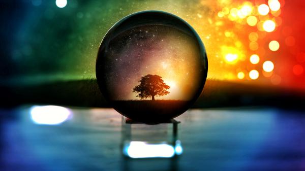 Free bokeh globe 5k wallpaper download