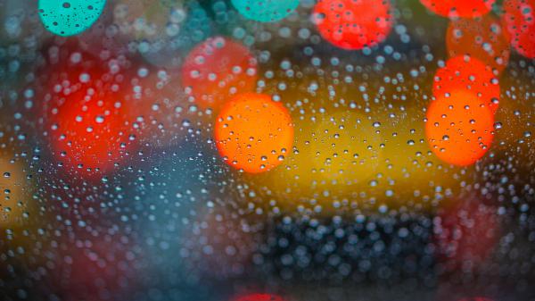 Free bokeh rain drops on glass 5k wallpaper download